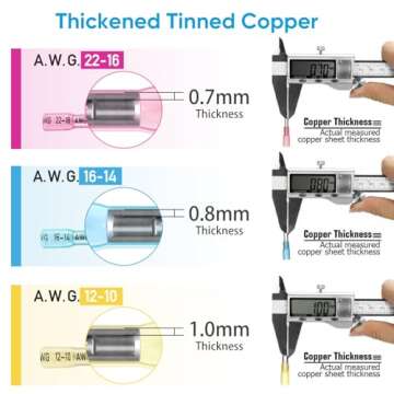 TICONN 60PCS Heat Shrink Butt Connectors for Waterproof Wiring