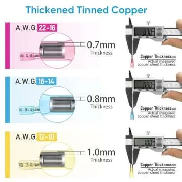 TICONN 60PCS Heat Shrink Butt Connectors for Waterproof Wiring