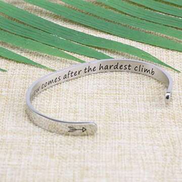 JoycuFF Inspirational Graduation Gifts for Her Self Care Friend Encouragement Jewelry The Best View Comes After The Hardest Climb Bracelet