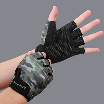 ZEROFIRE Workout Gloves for Women Men - Weight Lifting Gloves with Full Palm Protection & Extra Grip for Women Gym, Weightlifting, Weight Lift, Rowing, Exercise, Sport, Cycling.Camo Green-Large