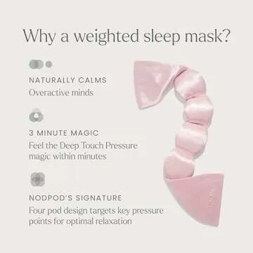 Nodpod Gentle Pressure Silk Sleep Mask | Patented Light Blocking Design for Sleeping, Travel & Relaxation | Bead Filled, Machine Washable (Petal)