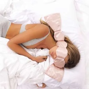 Nodpod Gentle Pressure Silk Sleep Mask | Patented Light Blocking Design for Sleeping, Travel & Relaxation | Bead Filled, Machine Washable (Petal)