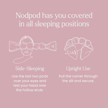 Nodpod Gentle Pressure Silk Sleep Mask | Patented Light Blocking Design for Sleeping, Travel & Relaxation | Bead Filled, Machine Washable (Petal)
