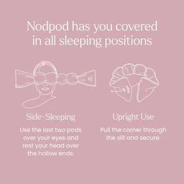 Nodpod Gentle Pressure Silk Sleep Mask | Patented Light Blocking Design for Sleeping, Travel & Relaxation | Bead Filled, Machine Washable (Petal)