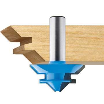 Rockler Router Jig – 45 Degree Lock Miter Bit – 3/8” to 3/4” Thickness – Sharpened, Anti-S...