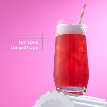 Stylish JoyJolt Gwen Highball Glasses. 4pc Set of Lead-Free Crystal