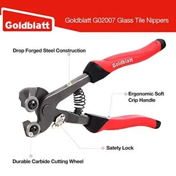 Goldblatt 2 Piece Glass Tile Nippers Set - Heavy Duty Wheeled Glass Mosaic Nipper & Hd Ceramic Tile ...