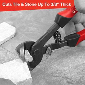 Goldblatt 2 Piece Glass Tile Nippers Set - Heavy Duty Wheeled Glass Mosaic Nipper & Hd Ceramic Tile Nipper, Tile Cutter Pliers Soft-grip Handle - Shapping Plier, Nipper Cutting Tools, Stone, Metal