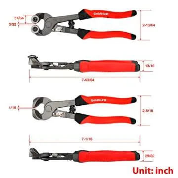 Goldblatt 2 Piece Glass Tile Nippers Set - Heavy Duty Wheeled Glass Mosaic Nipper & Hd Ceramic Tile Nipper, Tile Cutter Pliers Soft-grip Handle - Shapping Plier, Nipper Cutting Tools, Stone, Metal