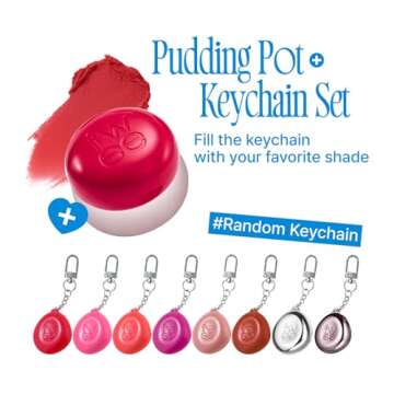 fwee Blurry Pudding Pot + Keychain SET | Airbrushed Blush & Lip, Buildable Pigment, Long-lasting, Li...