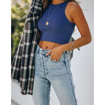 REORIA Sleeveless Halter Neck Tank Top for Stylish Women