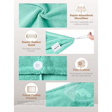 Hicober Super Absorbent Hair Towel Set for Fast Drying