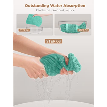 Hicober Super Absorbent Hair Towel Set for Fast Drying