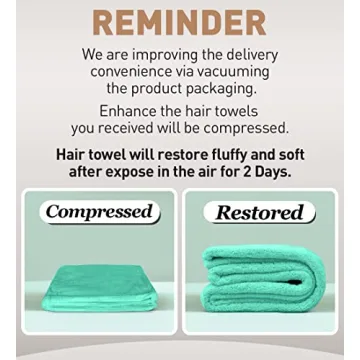 Hicober Super Absorbent Hair Towel Set for Fast Drying