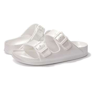 FUNKYMONKEY Women's Adjustable Waterproof Slides Sandals