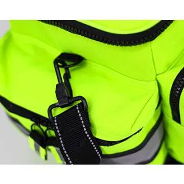 Lightning X Mid-Sized First Responder EMT Bag | LXMB25 | Fully Stocked w/ 240+ First Aid, EMS & Trauma Supplies - Fluorescent Yellow