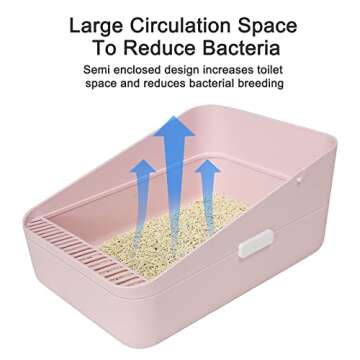 Sfozstra Open Prevent Sand Leakage, Durable High Side Sifting Litter Box for Small Cats,Secure and O...