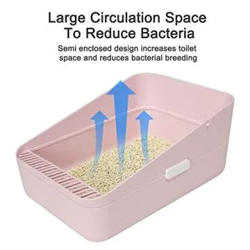 Sfozstra Open Prevent Sand Leakage, Durable High Side Sifting Litter Box for Small Cats,Secure and O...