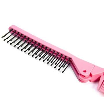 LOUISE MAELYS Portable Travel Folding Hair Brush Compact Pocket Double Headed Anti-static Comb