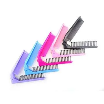 LOUISE MAELYS Portable Travel Folding Hair Brush Compact Pocket Double Headed Anti-static Comb