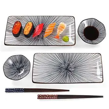 Relaxing Garden 6 Piece Sushi Plate Set for Stylish Dining