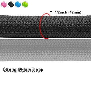 BTINESFUL Short Dog Leash- 18, 24 Inch Strong Nylon Training Traffic Leash- Classic Black No Pull Leash for Medium Large Dogs (1/2" x 18 inch)