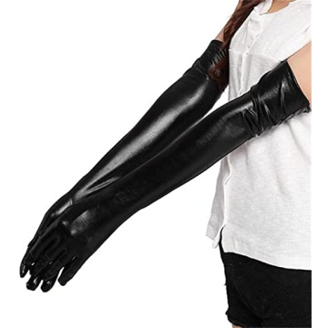 Achsoo Women's Faux Leather Long Gloves for Stylish Events