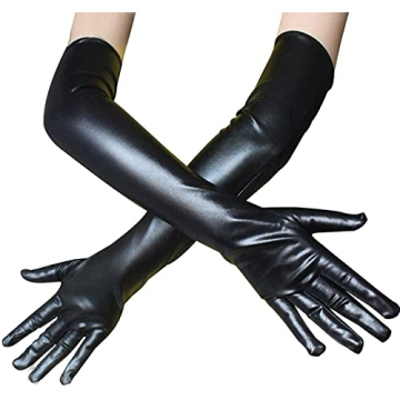 Achsoo Women's Faux Leather Long Gloves for Stylish Events