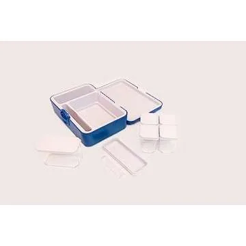 Sesh Case - Secure Stylish Smell Proof Storage Removable Rolling Tray Modular Stash Jars Scoop Accessories Stash Box Gift Set (Blue)