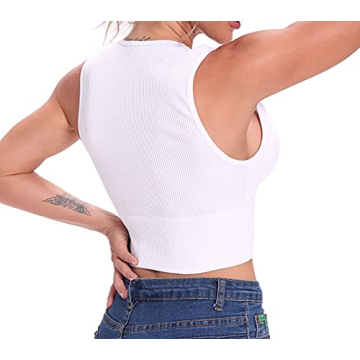 Venbond Women's Sleeveless Crop Top with Removable Pads