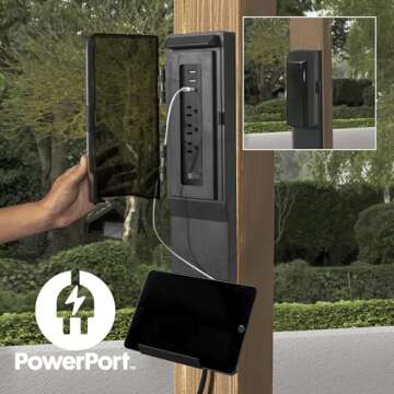 Backyard Discovery Barrington 20' x 12' Cedar Wood Outdoor Gazebo Pavilion with Hardtop Galvanized Steel Hip Roof, Snow Support, Wind Resistance, PowerPort, Shade for Garden, Patio, Deck, Entertaining