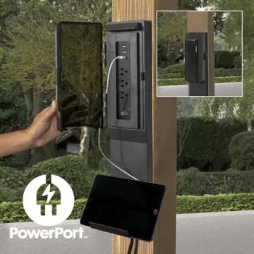 Backyard Discovery Barrington 20' x 12' Cedar Wood Outdoor Gazebo Pavilion with Hardtop Galvanized Steel Hip Roof, Snow Support, Wind Resistance, PowerPort, Shade for Garden, Patio, Deck, Entertaining