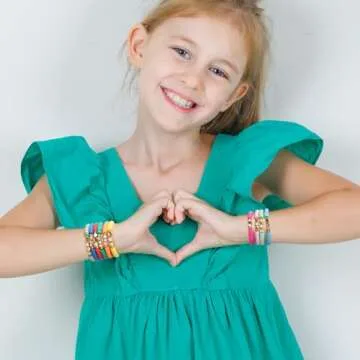 Asivsa 36 Pcs Preppy Friendship Bracelets for Teen Girls Heishi Cute Clay Beads Bracelets Bulk Colorful Heart Star Crown Friendship Surfer Bracelets Things Jewelry Gifts for Girls