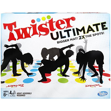 Hasbro Gaming Twister Ultimate: Bigger Mat, More Colored Spots, Family, Kids Party Game Age 6+; Compatible with Alexa (Amazon Exclusive)