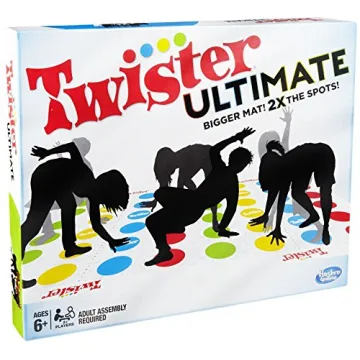 Hasbro Gaming Twister Ultimate: Bigger Mat, More Colored Spots, Family, Kids Party Game Age 6+; Compatible with Alexa (Amazon Exclusive)