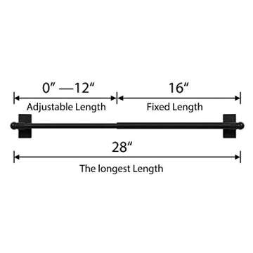 Turquoize 2 Pack Magnetic Curtain Rods for Metal Doors 1/2" Multi-Use Versatile Adjustable Appliance...