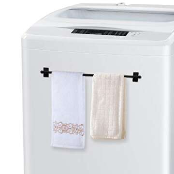 Turquoize 2 Pack Magnetic Curtain Rods for Metal Doors 1/2" Multi-Use Versatile Adjustable Appliance Magnetic Rod Extends from 16 inch to 28 inch Magnetic Cafe Curtain Rod, Black, 2 Pack