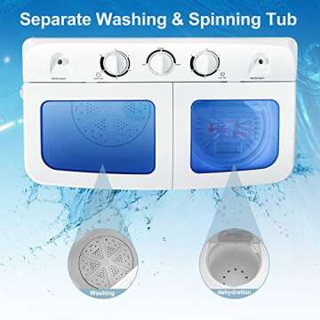 Compact Portable Twin Tub Washing Machine for Home Use