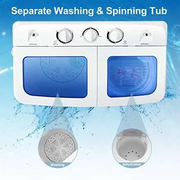 Compact Portable Twin Tub Washing Machine for Home Use