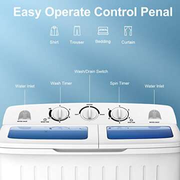 Compact Portable Twin Tub Washing Machine for Home Use