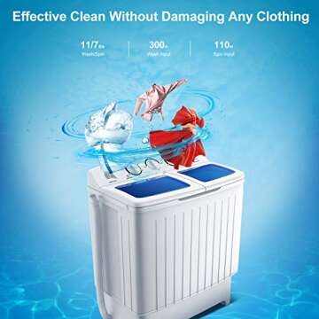 Compact Portable Twin Tub Washing Machine for Home Use