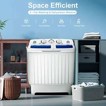 Compact Portable Twin Tub Washing Machine for Home Use