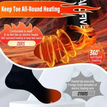 Heated Socks-Heated Socks for Men Women-20000mah Power Bank Heated for Over 12 Hours-Winter Washed Thermal Socks-Foot Warmer for Camping Fishing Hunting Cycling Skiing Skating Hiking Motorcycling