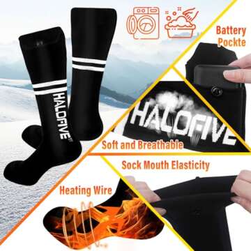 Heated Socks-Heated Socks for Men Women-20000mah Power Bank Heated for Over 12 Hours-Winter Washed Thermal Socks-Foot Warmer for Camping Fishing Hunting Cycling Skiing Skating Hiking Motorcycling