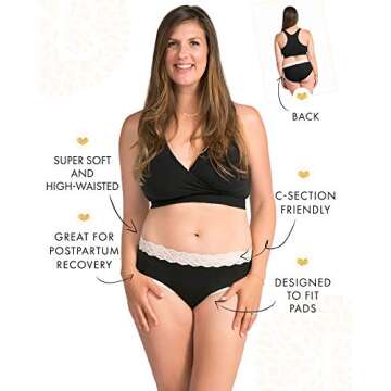 Kindred Bravely High Waist Postpartum Underwear & C-Section Recovery Maternity Panties 3 Pack