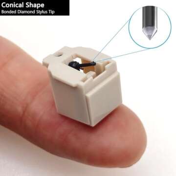 ATN3600L Conical Record Player Needles Replacement for Audio-Technica AT-LP60 AT-LP60USB Turntable S...