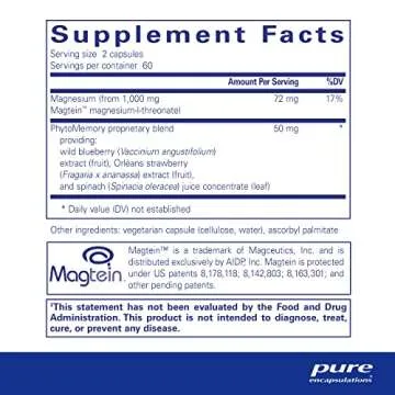Pure Encapsulations CogniMag 120 Capsules - Advanced Magnesium-L-Threonate for Memory & Cognitive Su...