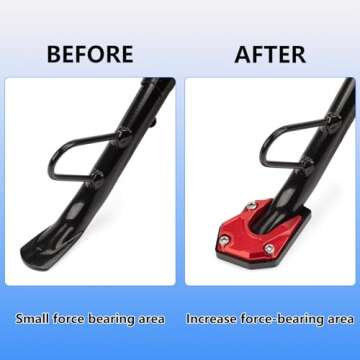 XINGWU Motorcycle Kickstand Foot Side Stand Extension Pad, motorcycle stand pad With hexagonal wrench, Aluminum Alloy Motorcycle Kickstand Pad, motorcycle stand foot extension accessories (Red)