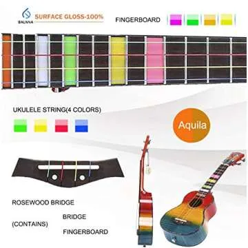 Ukulele 21-Inch High-gloss Concert Ukulele for Adults and Beginners, Complete Hawaiian Ukulele Kit with Ukulele Case, Ukulele Tuner, Ukulele Strap, Ukulele Extra Strings, and Picks