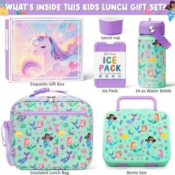 Fimibuke Bento Lunch Box for Kids - Toddler Bento Snack box with 3 Compartments, Stainless Steel Ins...